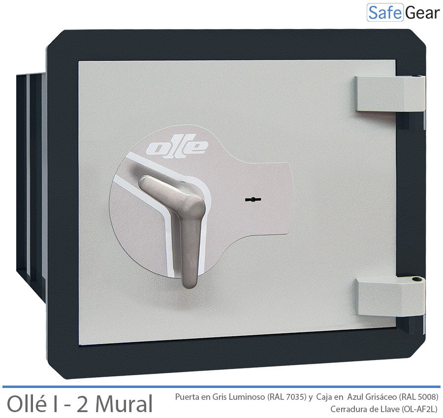 Ollé I-2 Grade 1 wall safe with key lock, door closed