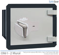 Ollé I-2 Grade 1 wall safe with key lock, door closed