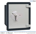 Ollé I-3 Grade 1 wall safe with key lock, door closed