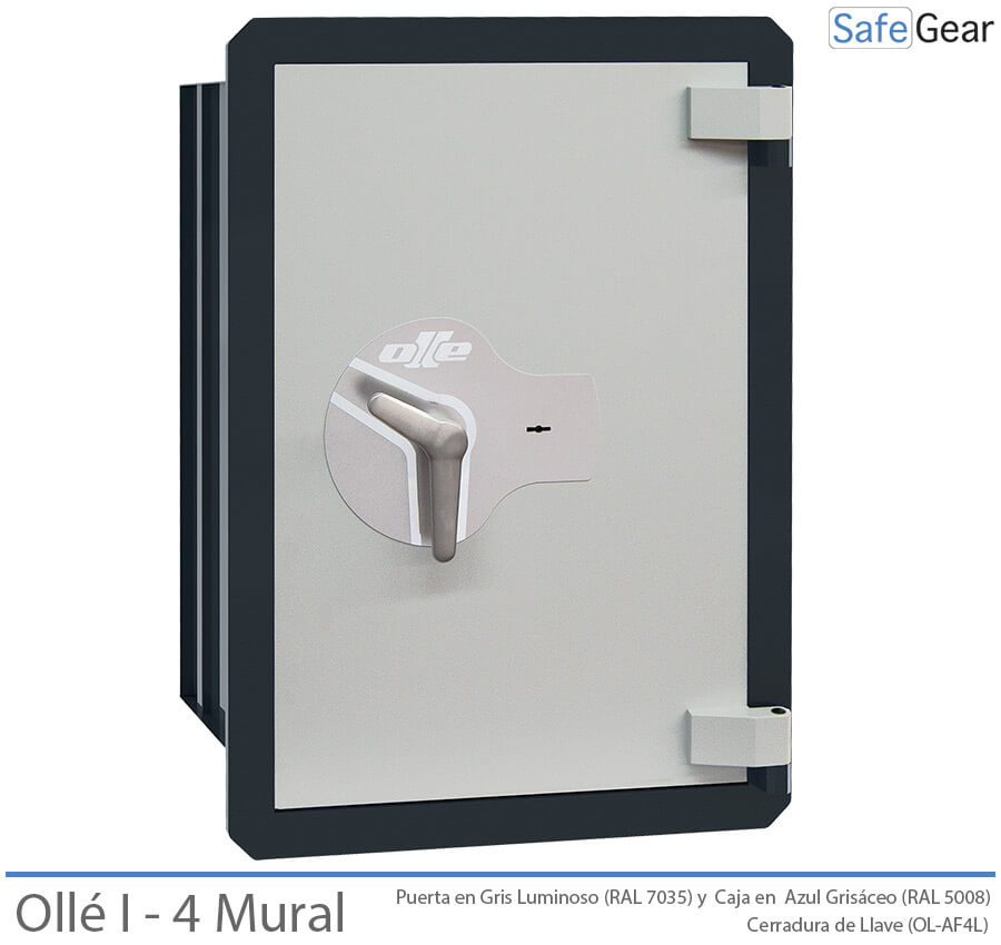 Ollé I-4 Grade 1 wall safe with key lock, door closed
