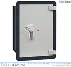 Ollé I-4 Grade 1 wall safe with key lock, door closed