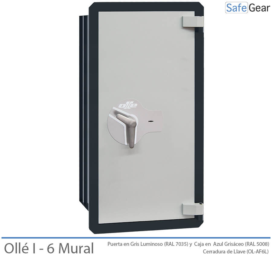 Ollé I-6 Grade 1 wall safe with key lock, door closed