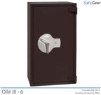 Ollé III-6 Grade 3 safe with key lock, door closed
