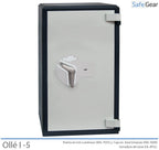 Ollé I-5 Grade 1 safe with key lock, door closed