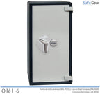 Ollé I-6 Grade 1 deposit safe with code lock, door closed