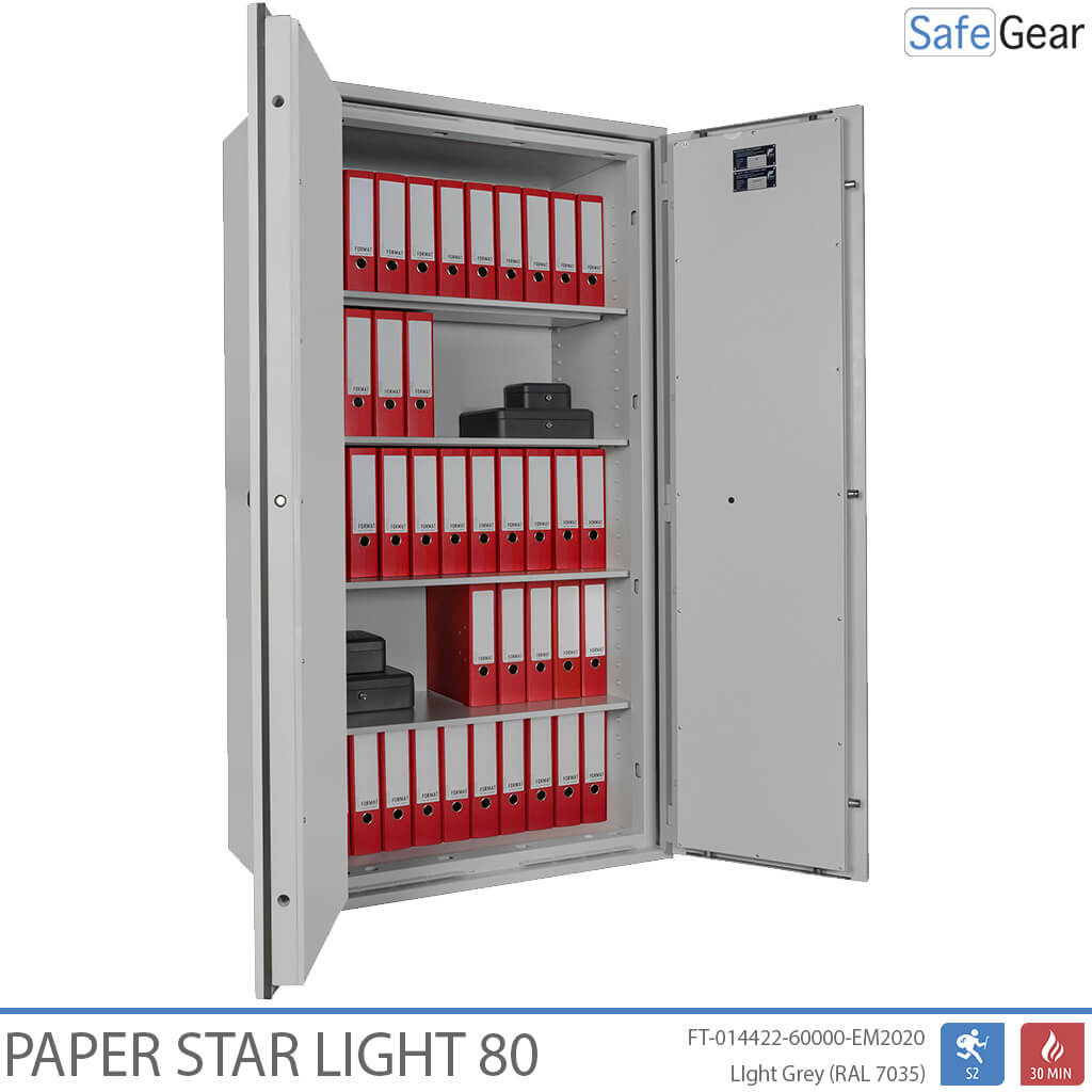 Paper Star Light 80 Documentenkluis - 55 Mappen - Inbraaktest S2 / Brandtest 30 min