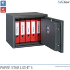Paper Star Light 3 Brandkluis - 5 Mappen - Inbraaktest Klasse S2 / Brandtest 30 min