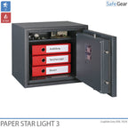 Paper Star Light 3 Brandkluis - 5 Mappen - Inbraaktest Klasse S2 / Brandtest 30 min