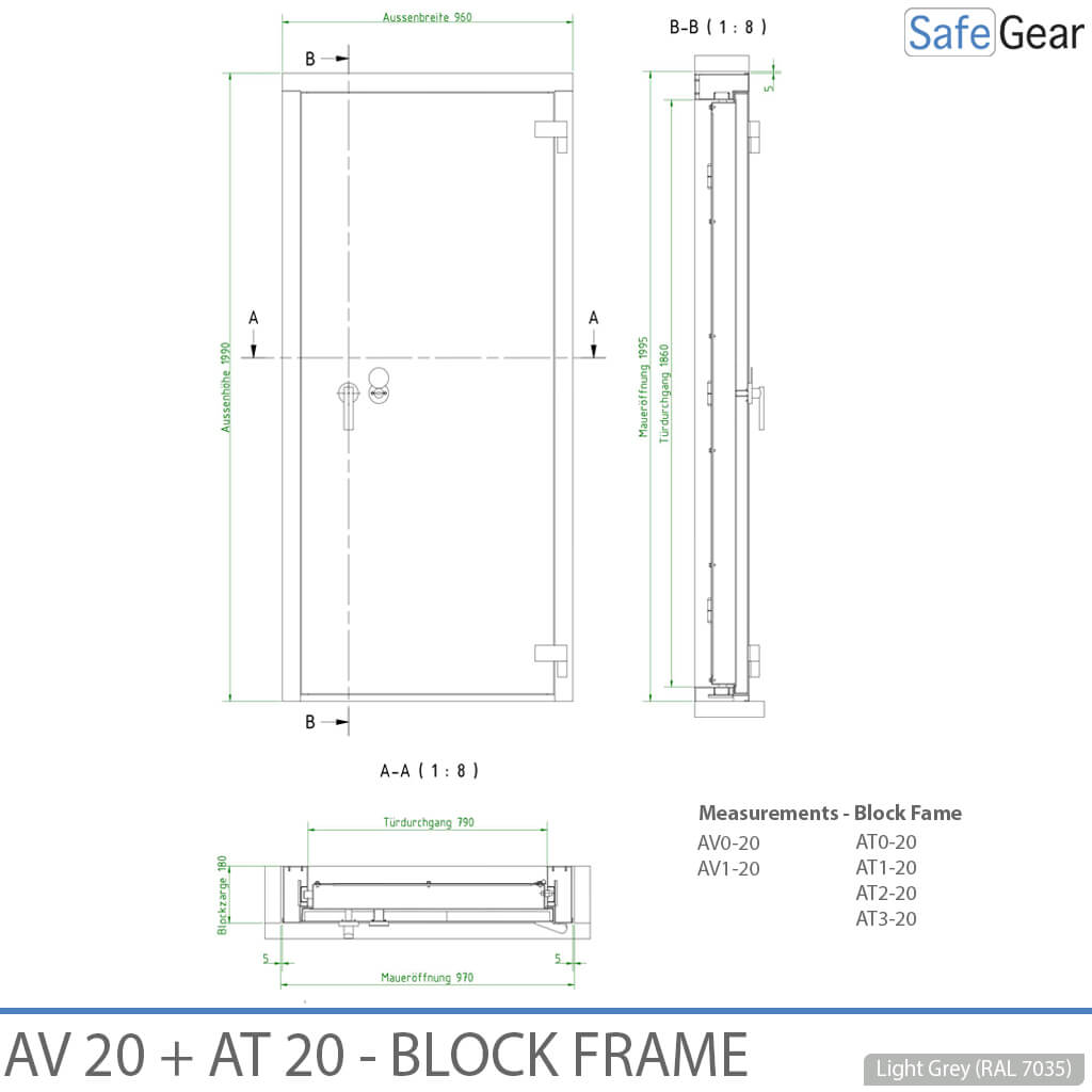 Kluisdeur - AV1-20 - Grade 1