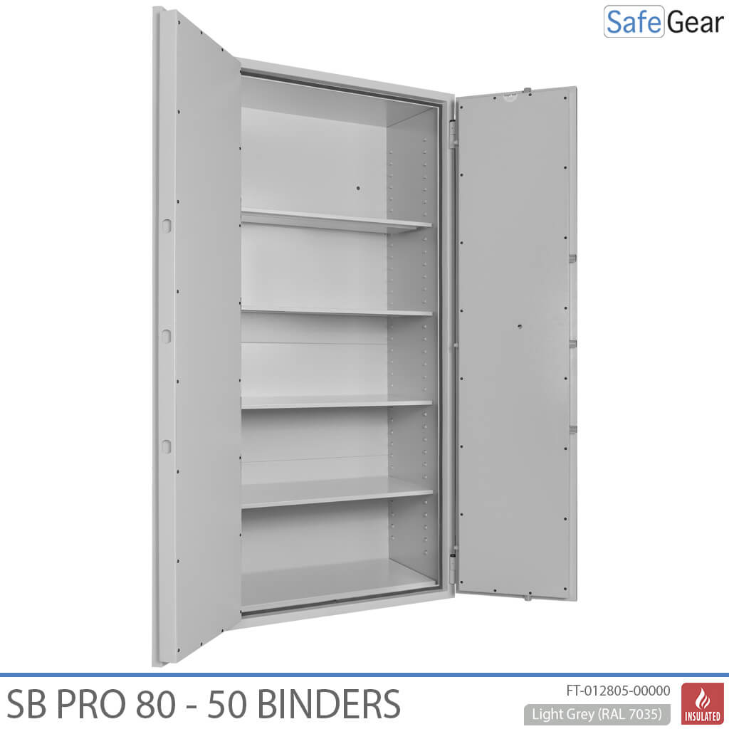 SB Pro 80 with both doors open, showing movable shelves