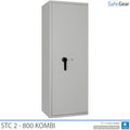 STC 2-800 Kombi key safe in light grey, door closed