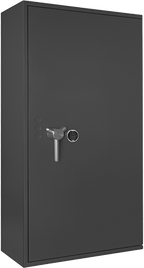Dallas Combi 8 gun safe in Graphite Grey, door closed, electronic code lock