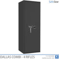 Dallas Combi 4 gun safe in Graphite Grey, door closed, electronic code lock