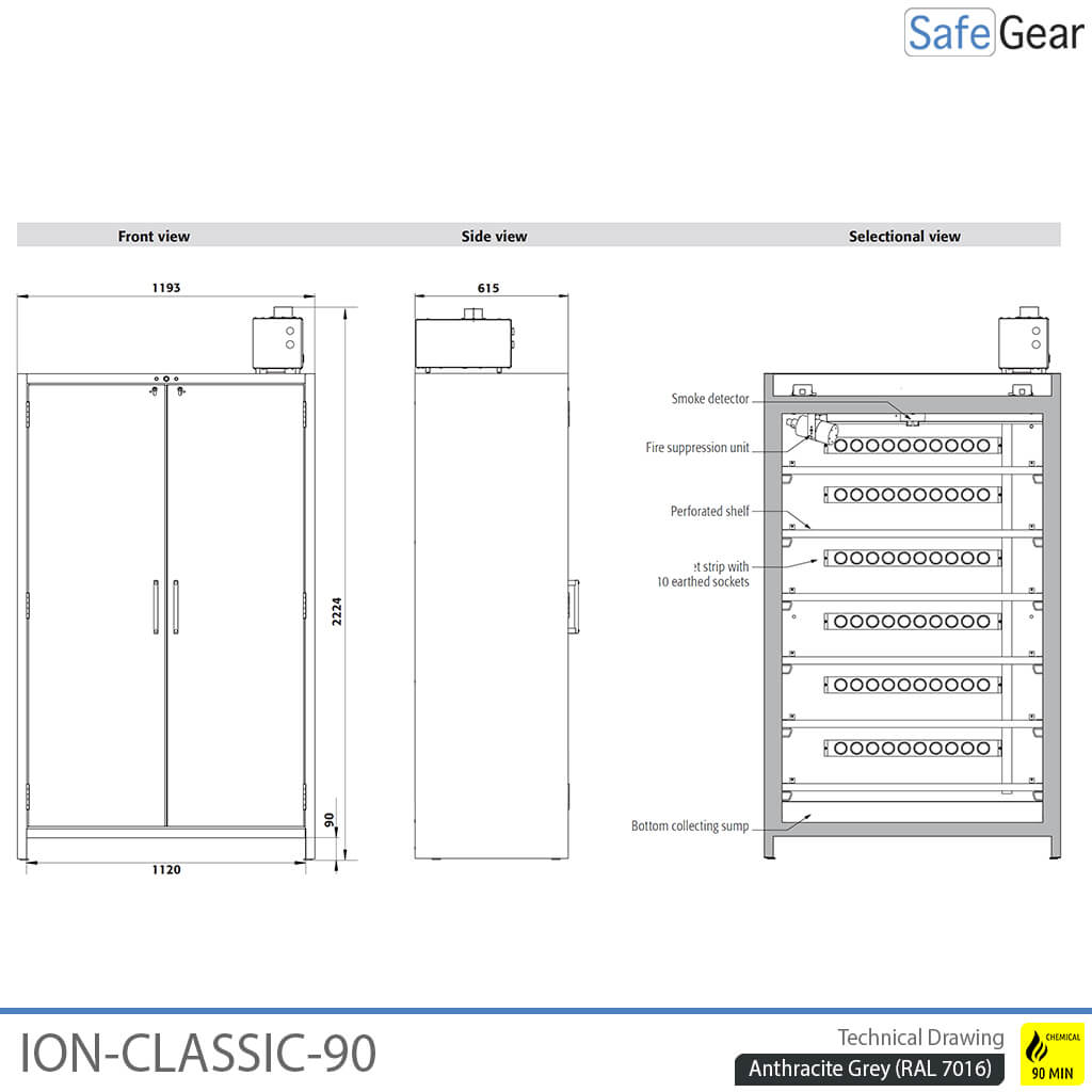 ION-CLASSIC-90 Acculaadkast Pro 120 cm