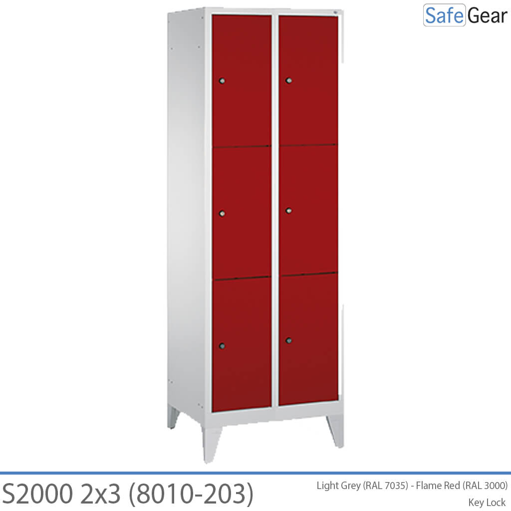 Opbergkast S2000 met 2x3 vakken (8010-203) - cilinderslot