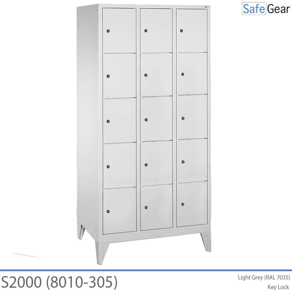 Opbergkast S2000 met 3x5 vakken (8010-305) - hangslot