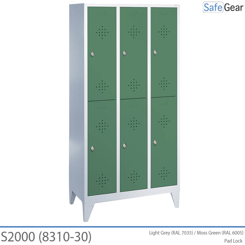 Kleedkamerkast S2000 met 3x2 vakken (8310-30) - hangslot