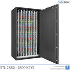 STL 2880 key safe in Graphite Grey, door fully open