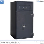 Topas Pro D-II deposit safe with key lock, closed